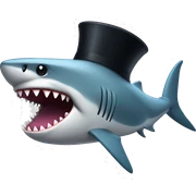 Shark with a top hat sticker
