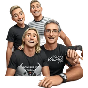 group of boys smiling indoors sticker