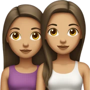 two girls with brunette hair and straight sticker