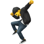 Person dabbing sticker
