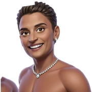 smiling boy with jewelry sticker