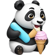 Panda eating ice cream sticker