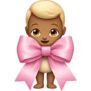 baby pink bow sticker