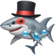 Shark with a top hat sticker