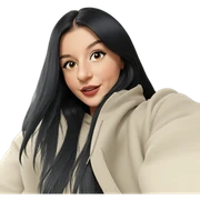 smiling girl with long black hair sticker