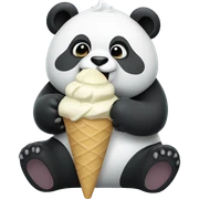 Panda eating ice cream sticker