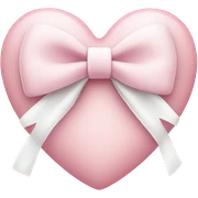 Pastel pink heart with white bow sticker