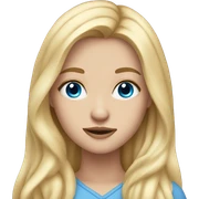 Beautiful girl with long blonde hair and blue eyes sticker