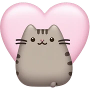 pusheen light pink heart sticker