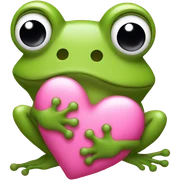 frog with pink hearts sticker