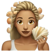 woman with seashells sticker