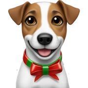 Jack russel at Christmas sticker