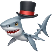 Shark with a top hat sticker