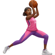 woman stretching wearing a pink basketball jersey sticker