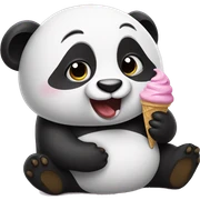 Panda eating ice cream sticker