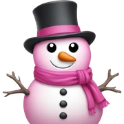 Pink snowman sticker