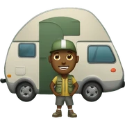 Camper in forest sticker