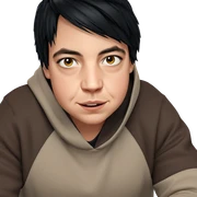 boy with black hair portrait sticker