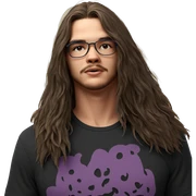 casual male portrait with glasses sticker