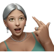 grey haired girl with jewelry sticker