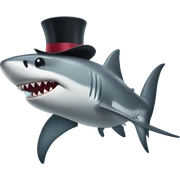 Shark with a top hat sticker