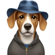 Dog wearing a hat sticker