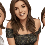 smiling girl with brown hair sticker