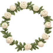 Beige and white garland  sticker
