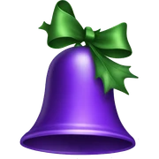 Purple Christmas bell sticker