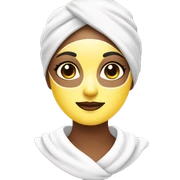 Lady with face mask spa beauty full face relaxing sticker