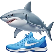 Shark with blue Nike tennis  sticker