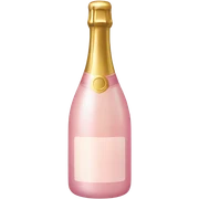 gold and light pink champagne bottle sticker
