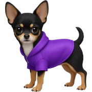 Black chihuahua in a purple coat sticker