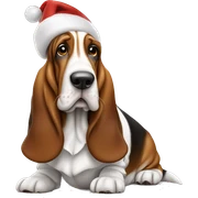 Basset hound christmas sticker