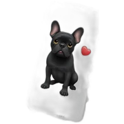 Black french buldog with iPhone  sticker