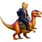 Trump riding dinosaur sticker
