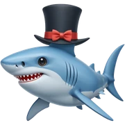 Shark with a top hat sticker