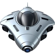 Futuristic technological space craft sticker
