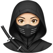 Female ninja assassin wearing hood sticker