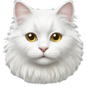White fluffy cat sticker