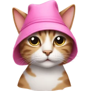 Cat with pink hat sticker