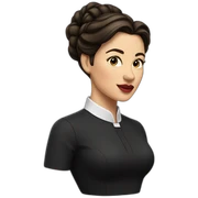 Brunette woman with hair up, clerical painted lips. sticker
