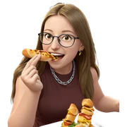 girl enjoying outdoor meal sticker