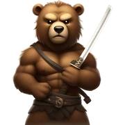 Bear with catana sticker