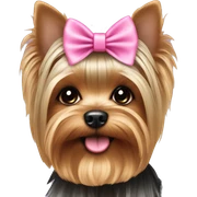 Cute yorkie with a pink bow sticker