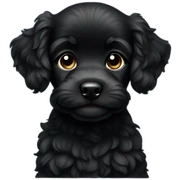 Caniche black puppy sticker