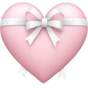 Pastel pink heart with white bow sticker