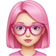 Girl with pink glasses  sticker
