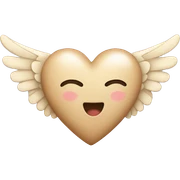 Beige heart with wings sticker