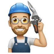 Caucasian man welding sticker